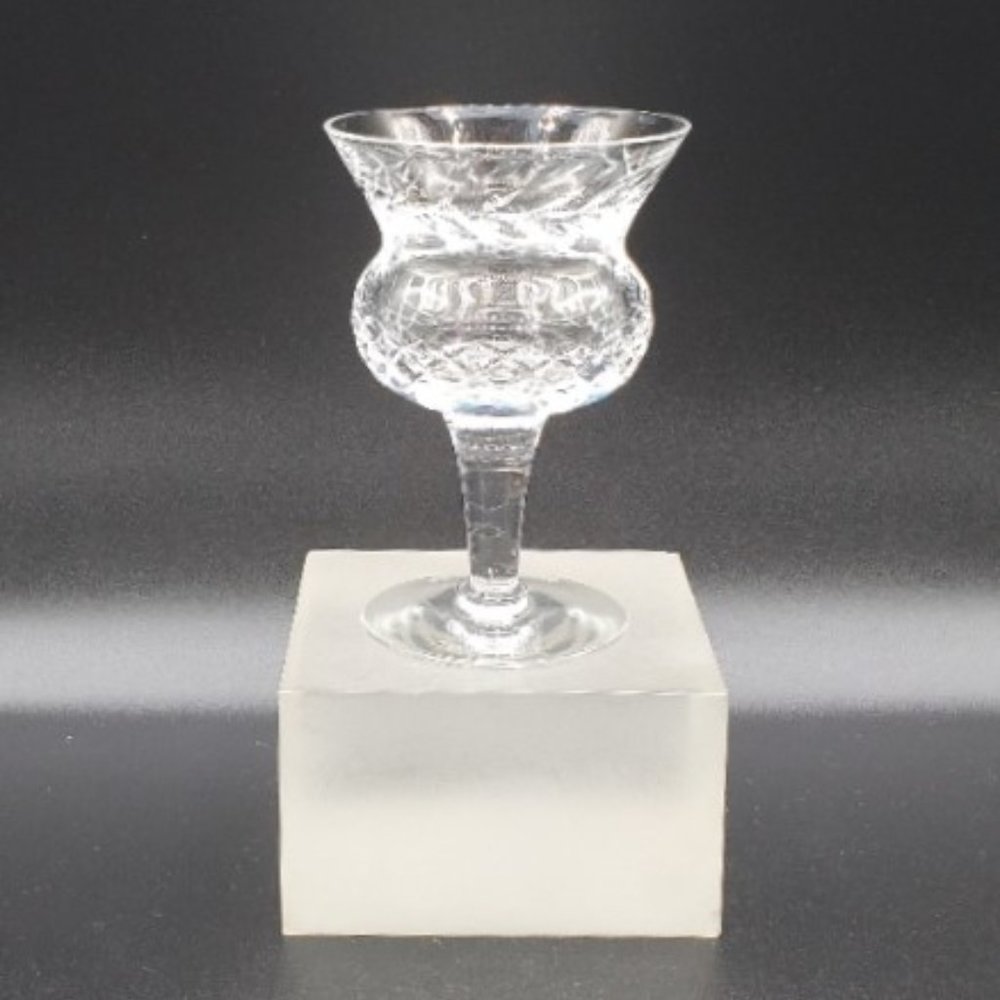 Set of 4 cut crystal Coupe style dessert or champagne stemware